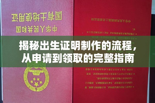 钦北揭秘出生证明制作的流程，从申请到领取的完整指南