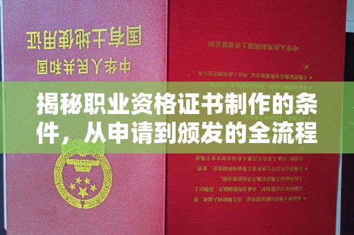 钦北揭秘职业资格证书制作的条件，从申请到颁发的全流程解析