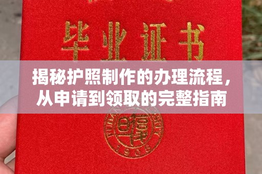 钦北揭秘护照制作的办理流程，从申请到领取的完整指南